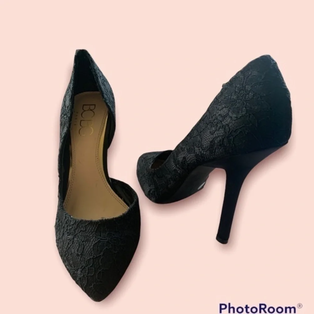 BCBG Black Lace Pump Shoes